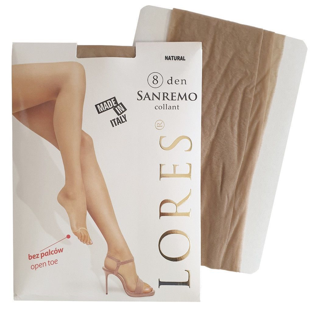 Колготки з відкритими пальцями 8 den Lores Sanremo natural тілесні 3