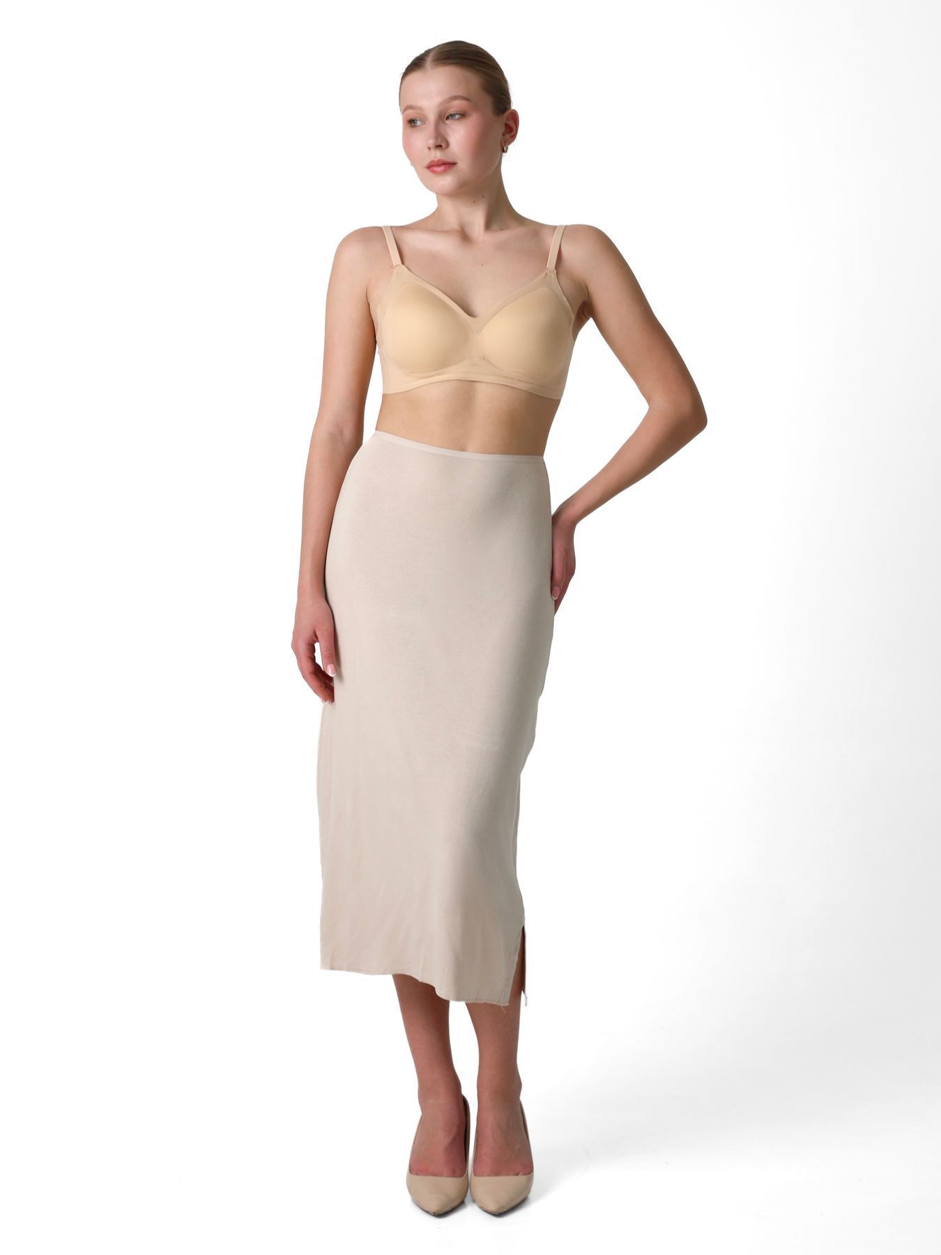 Під'юбник нижня спідниця максі ERSOY 2007 бежевий S/M
