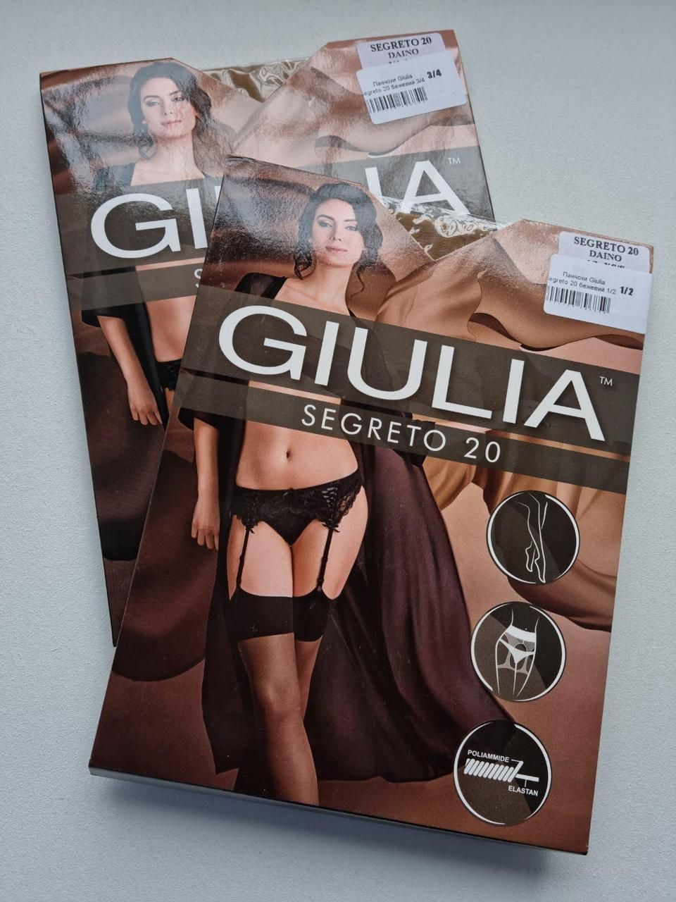Чулки женские под пояс Giulia Segreto 20 den черные 1/2