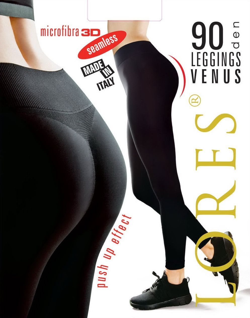 Леггинсы с эффектом пуш-ап Lores Venus 90 den черные L/XL