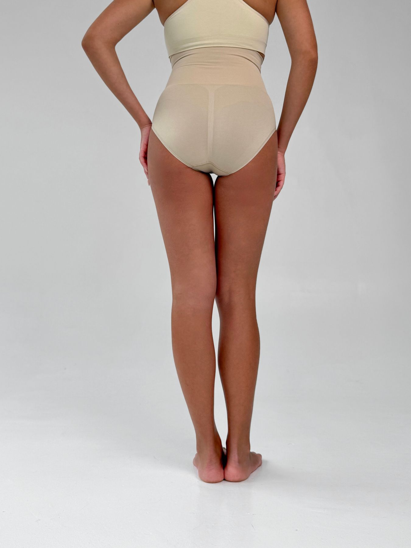 Утягивающие трусики высокие слипы бежевые с утяжкой живота&nbsp;Emay 2200 XL/XXL