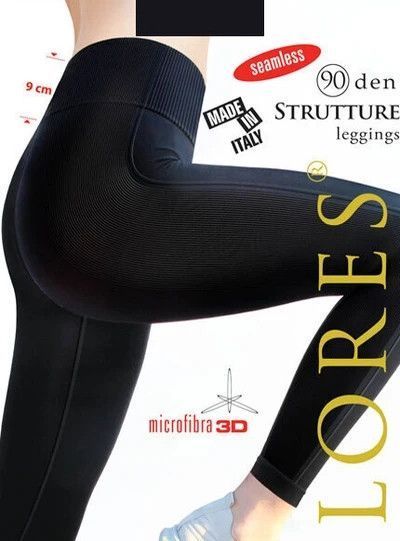 Легінси з високою талією Lores Strutture 90 den чорні 1/2