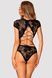 Боді жіноче чорне Obsessive Peonesia S/M