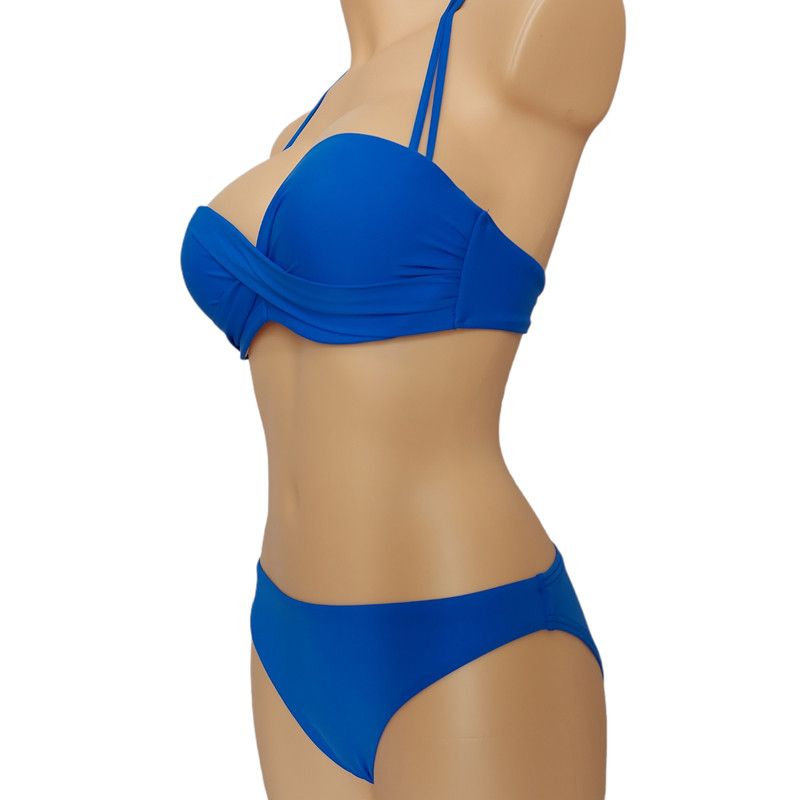 Модный стильный женский купальник сезон 2021 бандо синий Atlantic Beach 32189 42