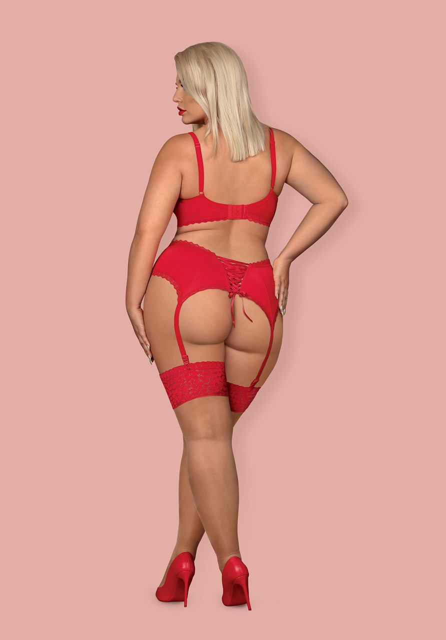 Женское белье комплект большого размера красный Obsessive Jolierose Польша XXL