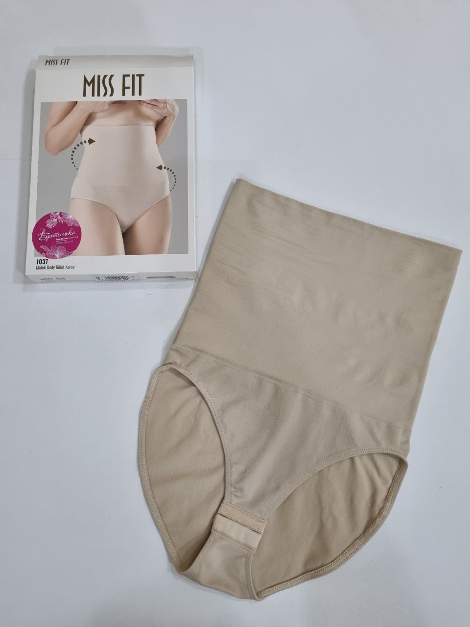 Утягивающие трусы высокие бежевые Miss Fit 1037 S/M
