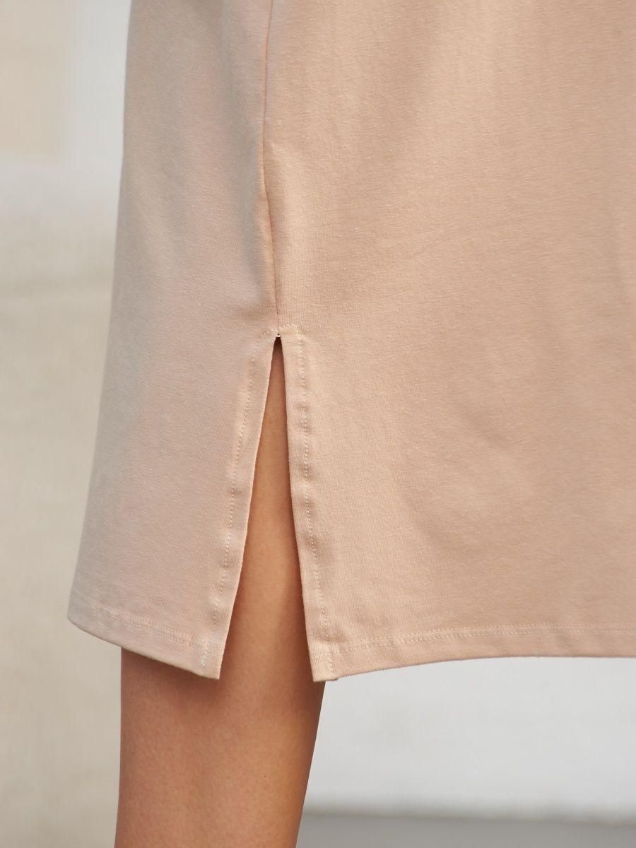 Нижняя юбка подъюбник макси из модального хлопка бежевый Emay 1439 L/XL