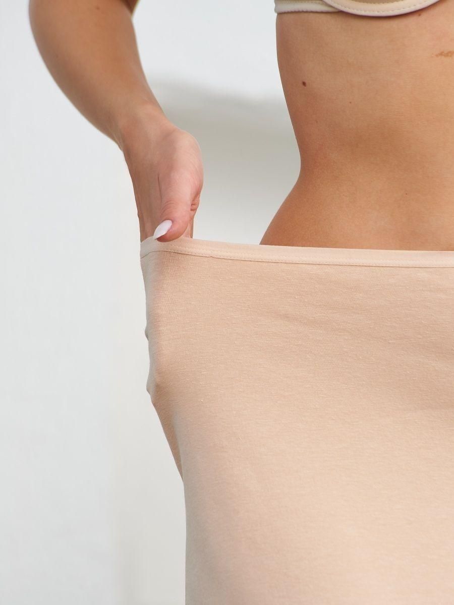 Нижняя юбка подъюбник макси из модального хлопка бежевый Emay 1439 L/XL