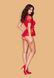 Халат женский короткий полупрозрачный красный со стрингами Obsessive 870 S/M