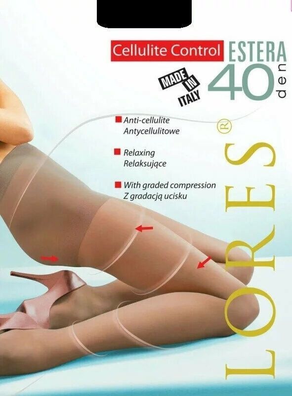 Антицеллюлитные колготки утягивающие 40 den Lores Estera черные 3