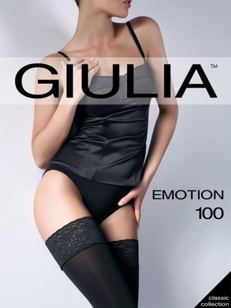Панчохи на силіконі щільні Giulia Emotion 100 den чорні 3/4