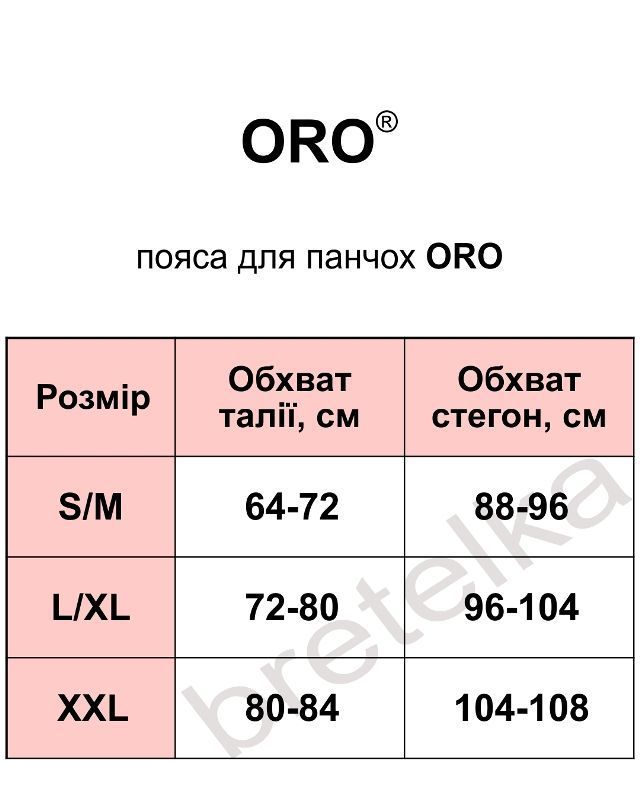 Пояс для панчіх чорний Oro 401 S/M