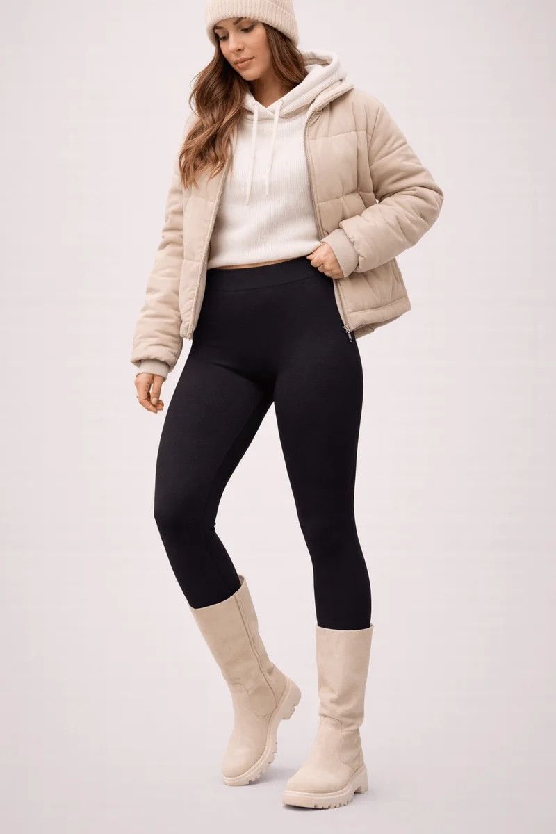 Термолеггинсы бесшовные с кашемиром Lores Cashmere 180 den черные