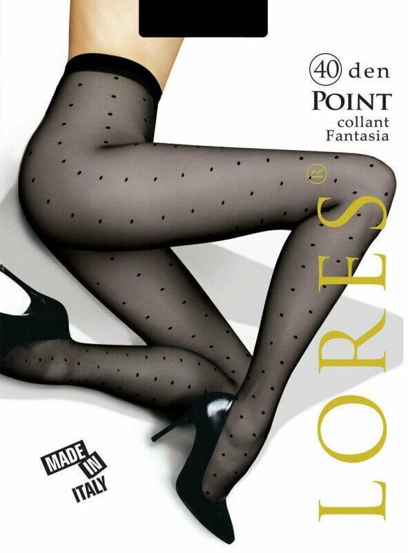 Колготки в горошок 40 den Lores Point чорні 1/2