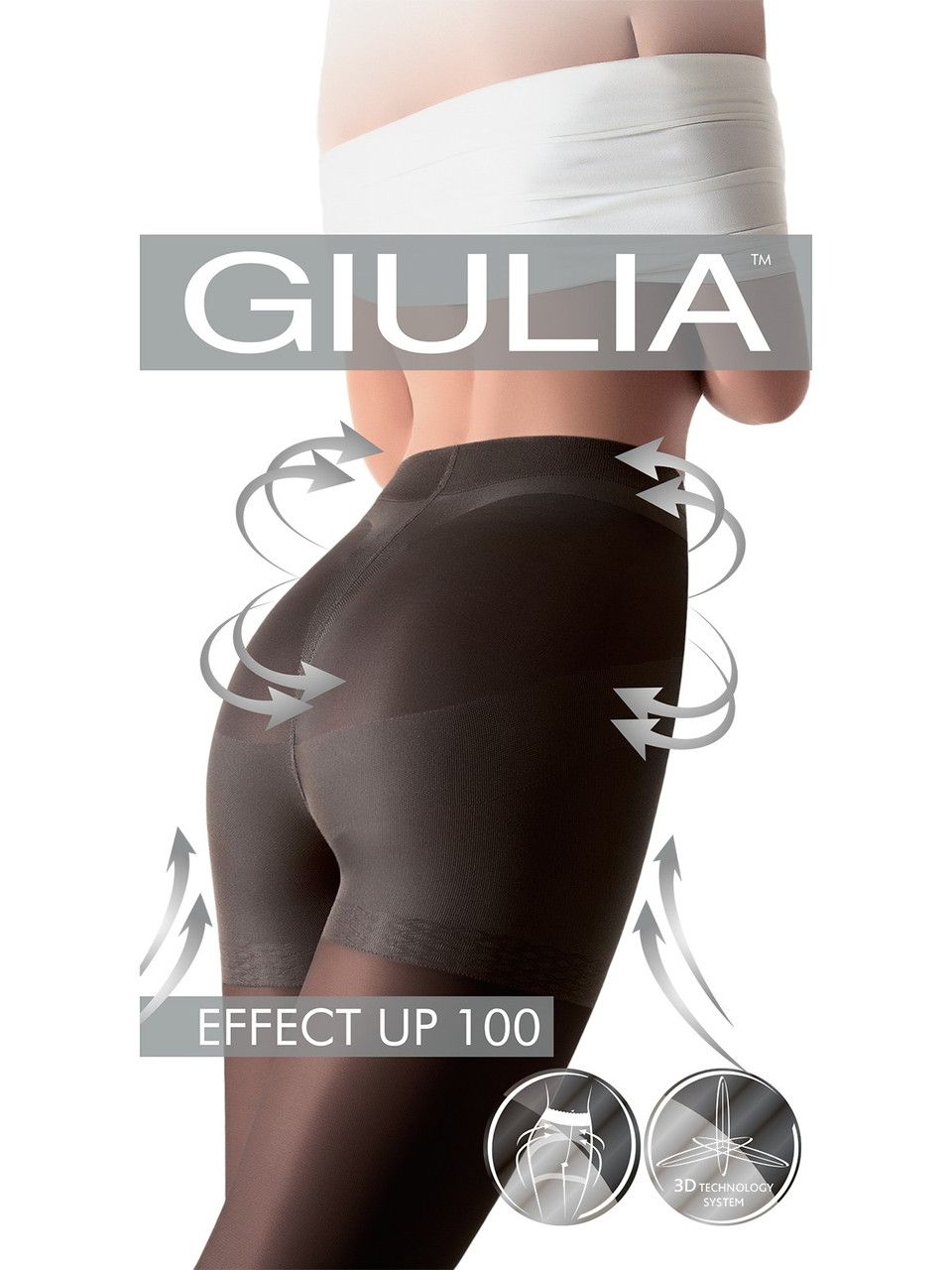 Колготки стягуючі 100 den Giulia Effect up чорні 3