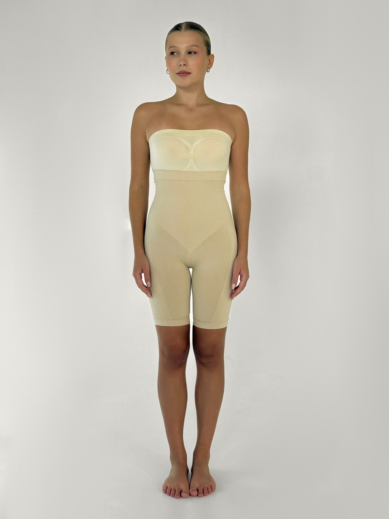 Стягуючі шорти високі бежеві Emay 2006 XL/XXL