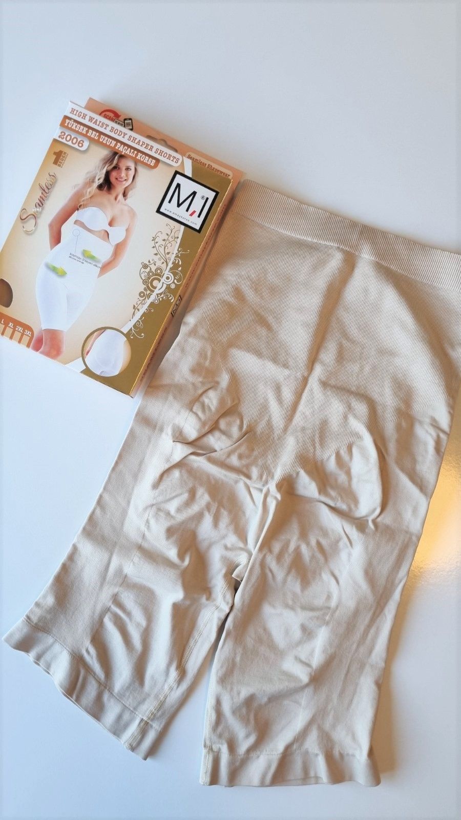 Стягуючі шорти високі бежеві Emay 2006 XL/XXL