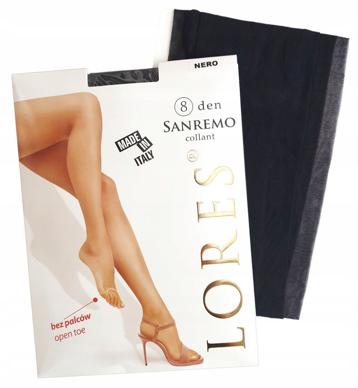 Колготки с открытыми пальцами 8 den Lores Sanremo черные 2