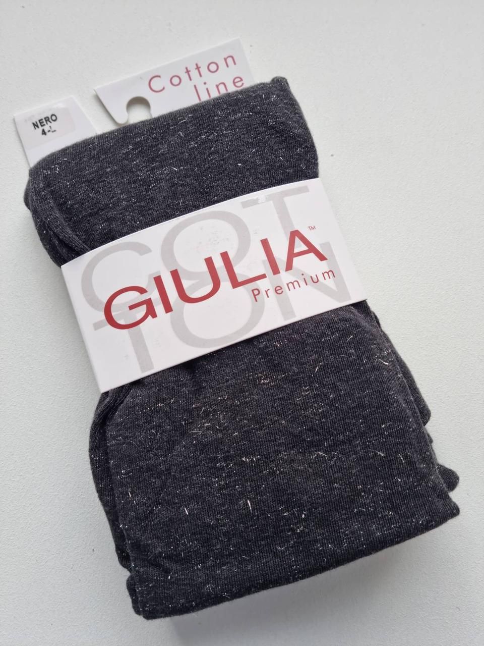 Колготки теплі бавовняні з люрексом 180 den Giulia Soft cotton lurex чорні 3