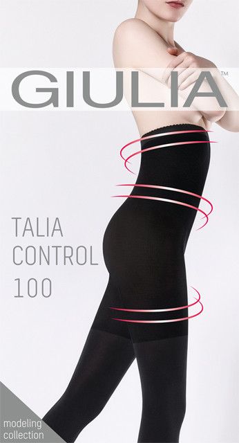 Колготки теплые с высокой талией 100 den Giulia Talia Control черные 3
