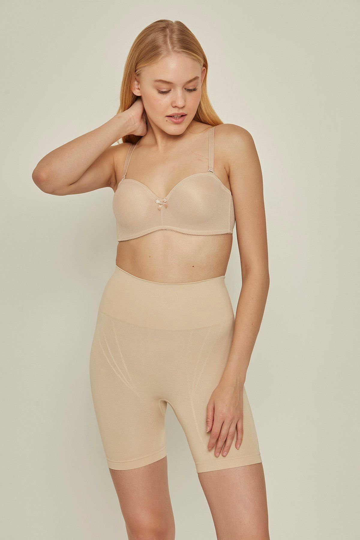 Утягивающие женские шорты бежевые Emay 2017 XL/XXL