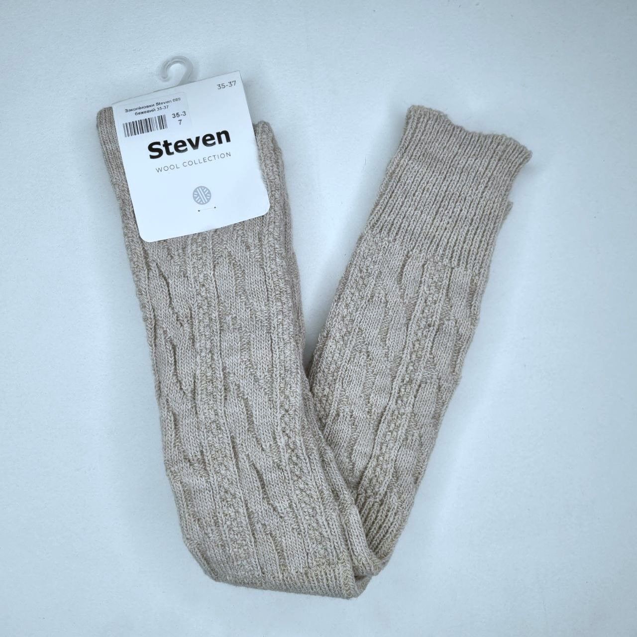 Гольфи заколінки високі вовняні бежеві Steven 089 бежеві 35-37