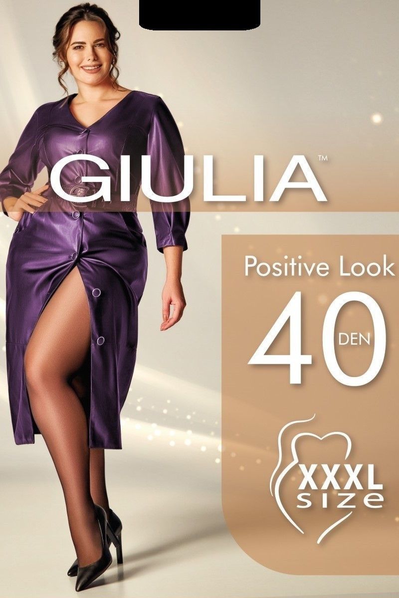 Колготки великого розміру 40 den Giulia POSITIVE LOOK чорні 7/3XL