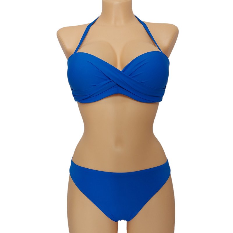 Модный стильный женский купальник сезон 2021 бандо синий Atlantic Beach 32189 38