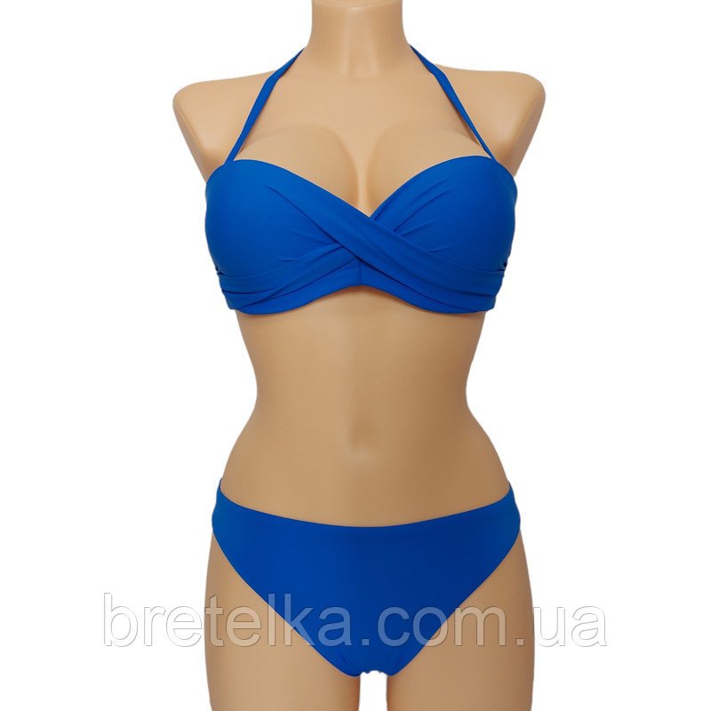 Модний стильний жіночий купальник сезон 2021 бандо синій Atlantic Beach 32189