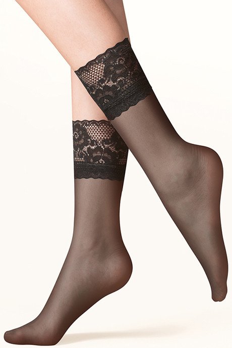 Шкарпетки жіночі капронові 15 den з мереживом Gabriella Kala чорні