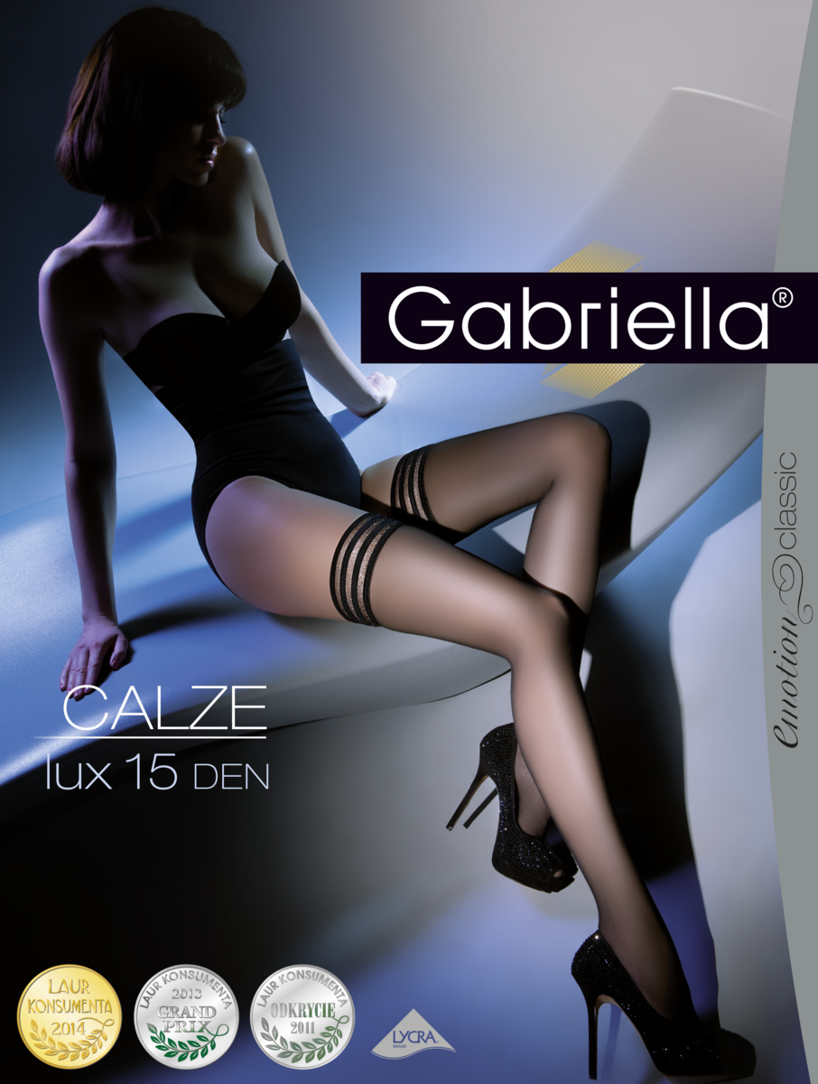 Чулки на силиконе черные 15 den Gabriella Lux 1/2