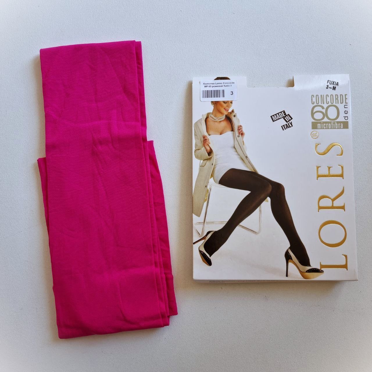Цветные колготки из микрофибры 60 den Lores Concorde fuxia розовый 4