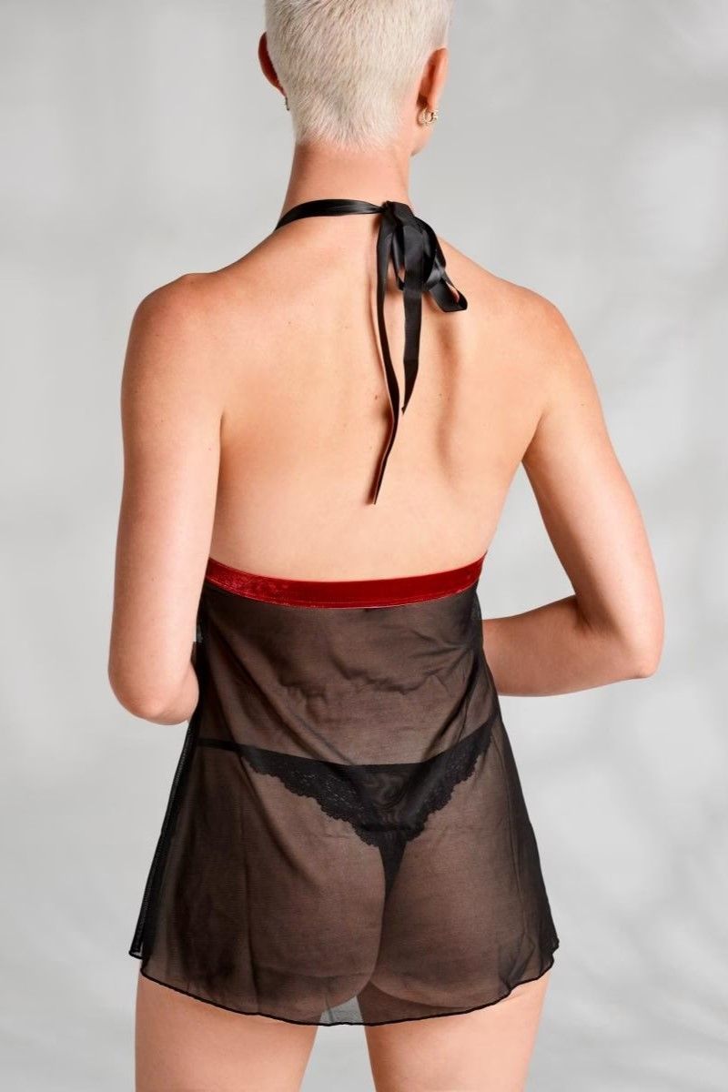 Пеньюар Obsessive Rossita черный S/M