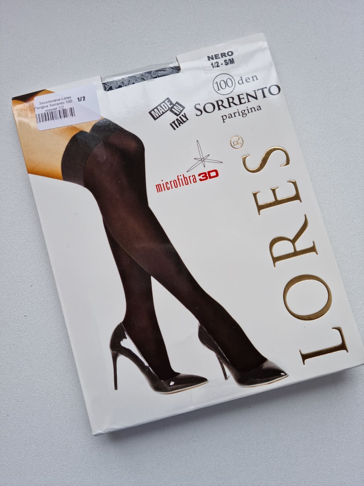 Высокие гольфы заколенки 100 den из мягкой микрофибры Lores Sorrento черные 1/2