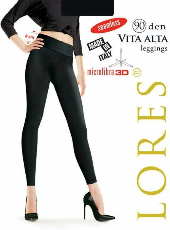 Легінси з високою талією Lores Vita Alta 90 den чорні 3/4